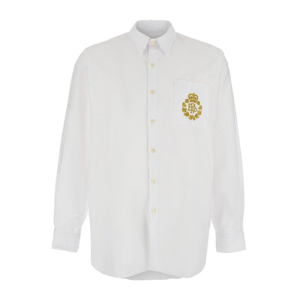 Erl Men Unisex Striped Shirt Woven With Collar And Long Sleeves In Pink Cotton